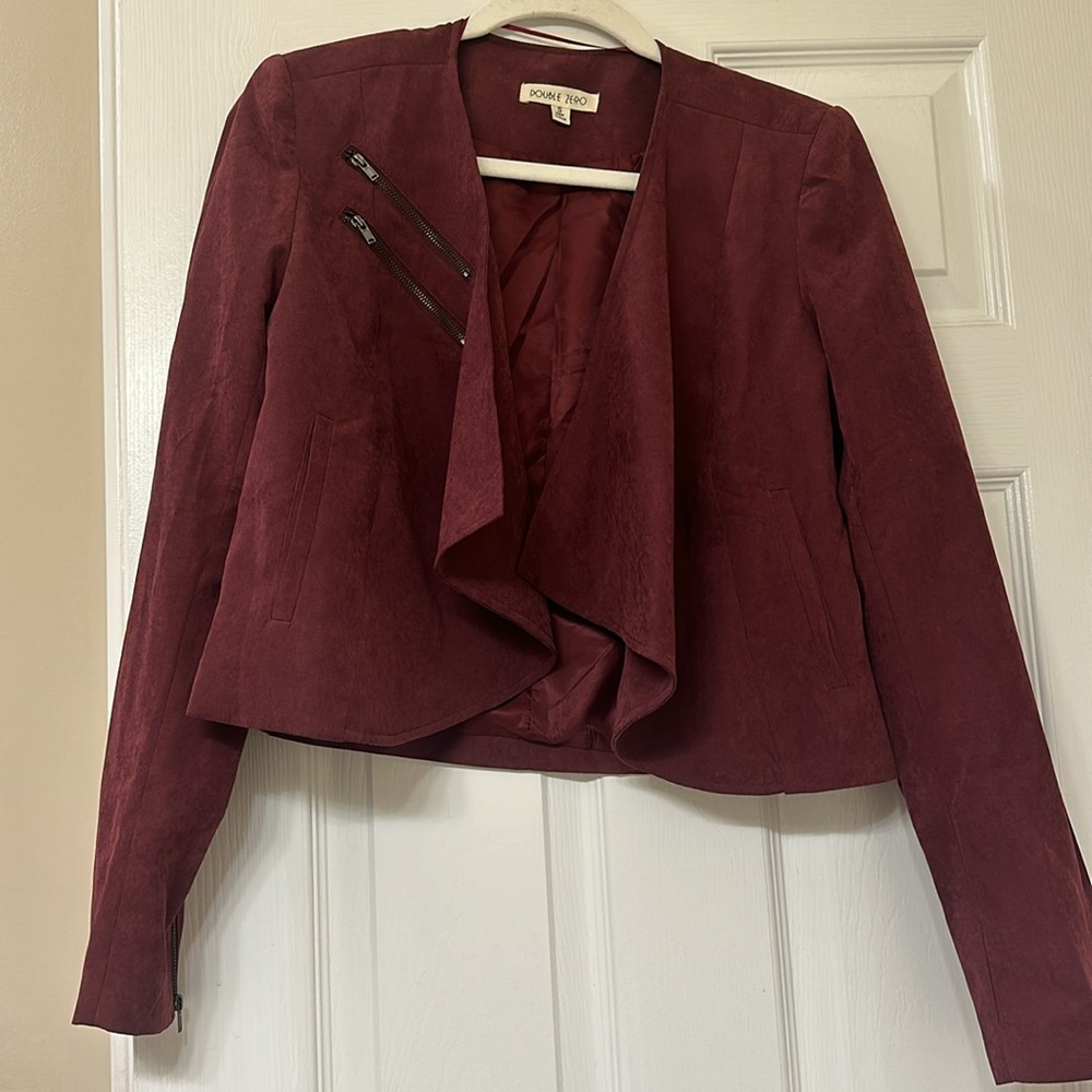 Double Zero Maroon Suede Sipper Jacket - image 5